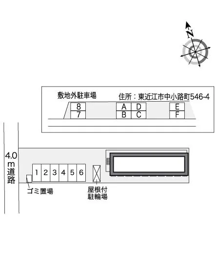 ★手数料０円★東近江市中小路町　月極駐車場（LP）